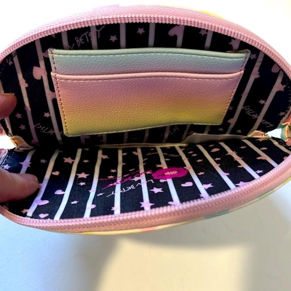 Betsey Johnson Luv Betsey Kitty Polka Dot Wristlet Wallet Clutch - Picture 7 of 9